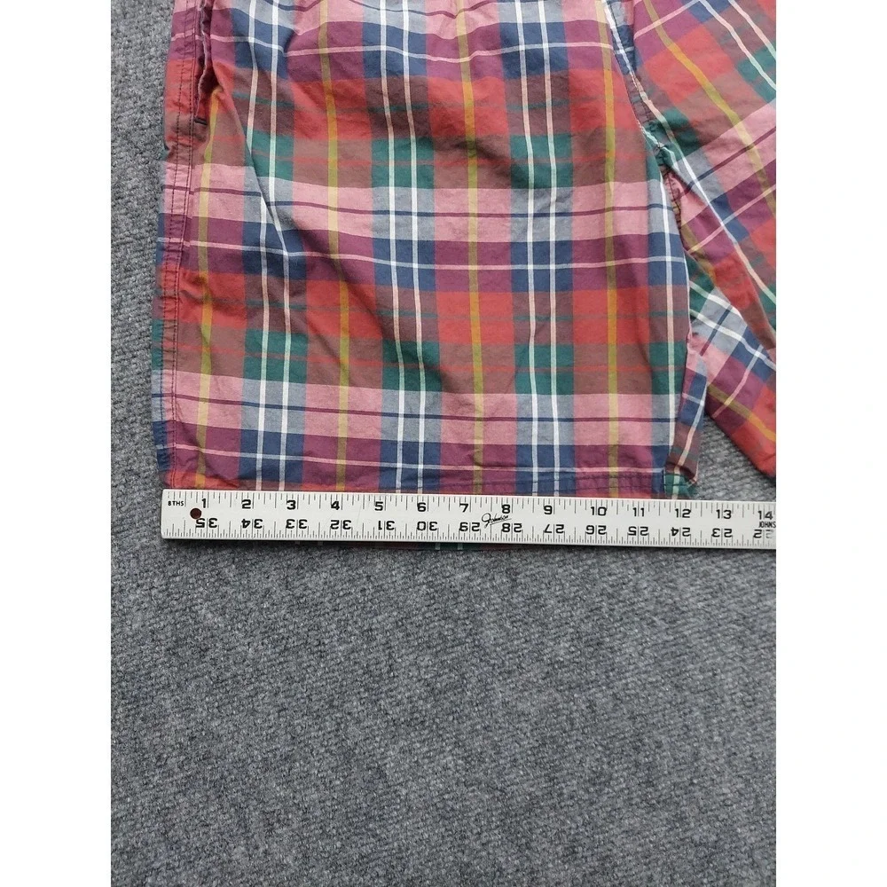 Polo Ralph Lauren Sport Swim trunks Mens Large Red Tartan Plaid Beach Pony
